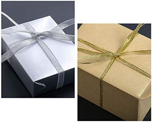 شريط فضي لامع من Tegg بطول 250 ياردة/ 6 لفات 1/4 بوصة من نسيج الأورجانزا الفضي المتلألئ، دانتيل مزدوج الجوانب لحفلات الزفاف وأعياد الميلاد، حزمة هدايا يدوية الصنع in Kuwait