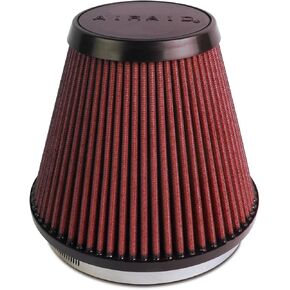 Airaid 700-466 Universal Clamp-On Air Filter: Round Tapered; 6 in (152 mm) Flange ID; 6 in (152 mm) Height; 7.25 in (184 mm) Base; 4.75 in (121 mm) Top