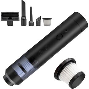Car Vacuum Portable Cordless, Mini Car Handheld Brushless Vacuum Cleaner, 19000Pa Car Wireless Dust Collector, Rechargeable for Car Home Office Pet (Black)