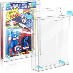 Action Figure Display Case Protector for 3.75 inch Carded Figures, Action Figure Storage Case for: Star Wars, Marvel Legends, G.I Joe, No Movement Design-(Ultimate 8 Packs)