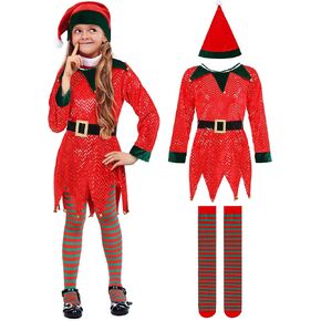 Geyoga Christmas Costumes Cute Outfits Include Hat Shoes and Other Accessories for Kids Cosplay