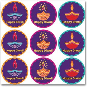 SWYOUN 180PCS Happy Diwali Stickers Party Decorations Festival of Light Labels Party Supplies