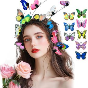 Butterfly Fascinator Headbands for Women Monarch Derby Butterfly Headpiece Wonderland Hat for Festival Halloween Costume Party