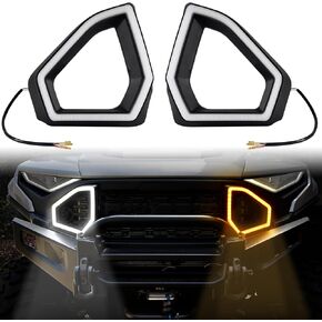 SAUTVS LED Front Accent Lights for Polaris Ranger XD 1500, LED Front Auxiliary Light Front Fascia Signature Light with DRL Turn Signal Front Grill Lamp for Polaris Ranger 1500 XD 2024 2025 Accessories