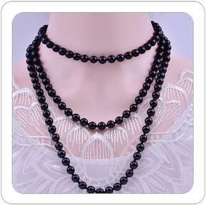 Long Pearl Necklace for Women 1920s Multi Strand Layered Pearl Necklaces 60in/150CM Vintage Beaded Faux Pearls Necklace Costume Jewelry