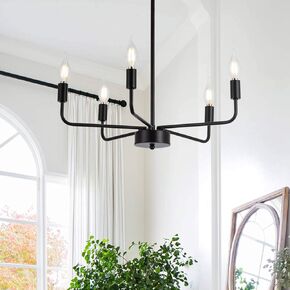 8-Light Brushed Nickel Chandelier Modern Candle Chandeliers Light Fixture Sputnik Pendant Light Adjustable Hanging Light Over Table for Dining Room Kitchen Island Bedroom 27.16in E12