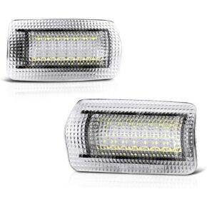 VIPMOTOZ Full LED Side Door Panel Courtesy Warning Light Lamp Assembly Replacement For Toyota 4Runner Avalon Camry Prius Sienna Tundra Lexus ES GS GX IS RC LX - 6000K Diamond White, 2-Pieces