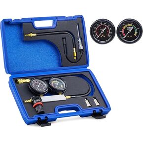 Orion Motor Tech Cylinder Leak Down Tester Kit, Automotive Engine Compression and Leakage Tester, Dual Gauge Air Cylinder Test Kit for Gas Petrol Engines, Leakdown Diagnostic Detector Tool
