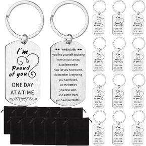 12 Sets Sober Anniversary Keychains Sobriety Gifts Recovery Gifts for Men Women Keepsakes Aa Recovery Gifts Proud of You Alcoholics Anonymous Keepsake Gifts