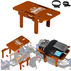 GOUPRC Expansion Bracket to Store ESC Battery Receiver CNC Aluminum for TRX4M 1/18 RC Car Upgrades（Blue）