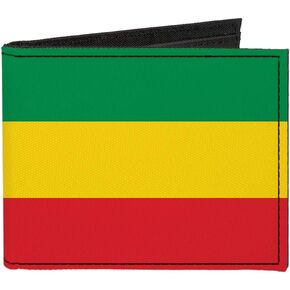 Buckle-Down Men's Standard Canvas Bifold Wallet Rasta, 4.0" x 3.5"