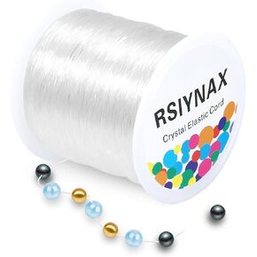 1mm Rsiynax Elastic Bracelet String, Necklace String, Elastic String for Bracelets, Jewelry Making and Beading Crafts 100m