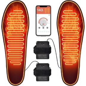 Heated Insoles Rechargeable, Foot Warmer with 5000 mAh Battery,4 Heat Settings Mobile app to Control Temperature, for Men and Women