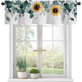 Christmas Valances Curtains for Windows,Red Cardinal Birds Semi Sheer Curtain Valances, Rod Pocket Short Window Treatment Light Filtering Decor Valances for Kitchen Living Bedroom - 54"x18"