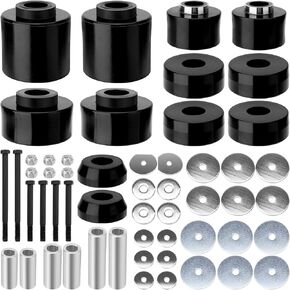 58PCS Polyurethane Body Mount Bushing Set Compatible with Ford F150 F250 F350 1980-1998 2WD 4WD includes Sleeves, Washers, Bolts and Lock Nuts (BLACK)