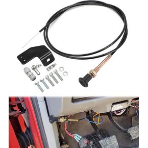 for P7100 Fuel Shut off Solenoid Kit Cable Manual Fuel Shutoff Cable with Mounting Bracket Hardware for Cummins P7100 6BT/ 4BT 12V Truck Dodge Used to Convert Solenoid to Manual Cable Shutoff(Black)