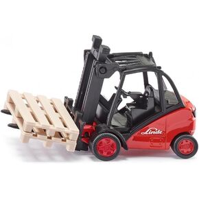 SIKU 1722, Linde Forklift, 1:50, Metal/Plastic, Red, Movable Fork, Incl. 2 pallets