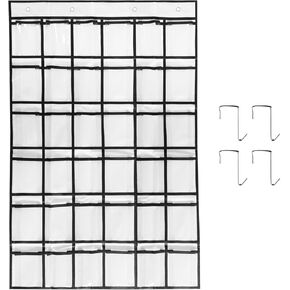 36 Pockets Classroom Pocket Chart for Cell Phones, Pocket Chart for Calculator Holder with 36 Number Sticker (White)