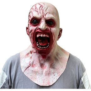 Scary Zombie Mask Bloody Evil Ghost Mask Creepy Halloween Grimace Costume Scream Walking Dead Cosplay Props for Adult