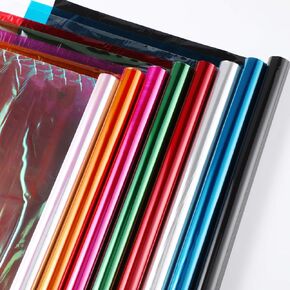 8 Colors-34“ Wide Cellophane Wrap for Gift Baskets & DIY Craft -Colored Cello Wrap Roll Decoration-(34" x 10ft x 8Colors) (Roll is Folded)
