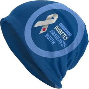 Diabetes Awareness Month Beanie Hats Men Warm Knit Cuff Beanie Skull Caps for Women Men