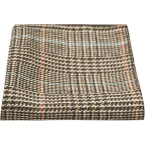 King & Priory Brown & White Dogtooth Check Tweed Pocket Square, Handkerchief, Houndstooth