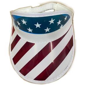 4 Pcs American Flag Colored Plastic Sun Visor Hat UV Protection Plastic Visor Cap Headwear Sunhat 4th of July Accessories for Women Men Kids Golf Tennis Football Beach Party
