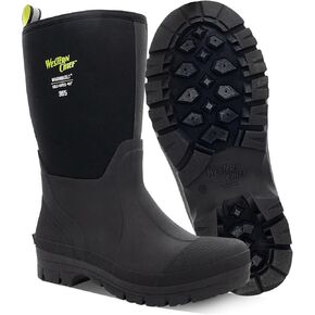 Western Chief Men's 365 Neoprene Rain Boots for Men - 100% Waterproof Rubber Boots for Men with Anti-Slip Outsole - Cold-Rated Muck Boots for Men for All-Weather Protection
