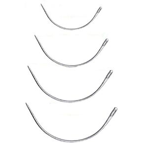 4Pcs Silver Curved Needles Sewing Needles, Leather Needles, Weaving Needle Repairing Weaving Crafts Sewing Needles Set Heavy Duty Resistant Leather Hand Sewing Curved Needles Sharp,Needlepoint