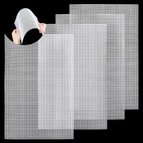 4 Pcs Plastic Mesh Canvas Sheets, 11.81 × 7.87 Inch White Fursuit Eye Mesh, Plastic Needlepoint Canvas for Embroidery Yarn Crafting Knit Crochet Project Aquarium Partitions in Kuwait