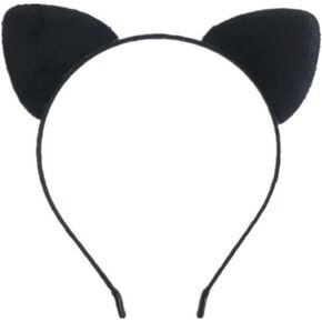 Black Furry Cat Headband with Cat Ears Costume Accessories