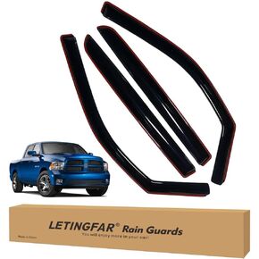 in-Channel Rain Guards for Dodge RAM 1500 2019-2024 Crew Cab, Side Window Deflectors, Window Visors for Dodge RAM 1500,for RAM Car Accessories