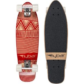 Flybar Skate Cruiser Boards – 24" – 27.5" Strong 7 Ply Canadian Maple Complete Skateboards - 60mm PU Wheels with High Speed ABEC 9 Bearings