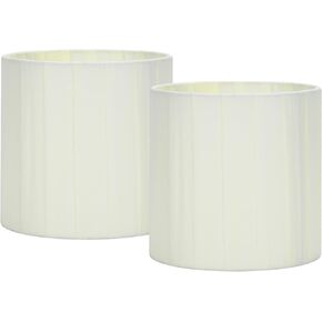 LAMPWELL LUCIE Clip-on Chandelier Lamp Shades,Set of 6,Small Drum,5.2"×5.2"×H5.2", Fabric Ribbon,Handmade,Modern Decorative,ONLY FOR CANDLE BULB,Light Blue