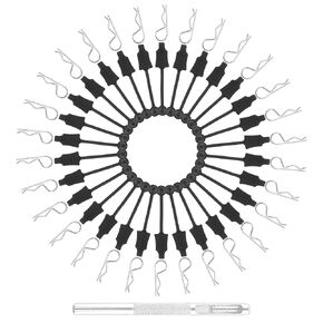 30 Pieces 1.0mm RC Cars Body Clips with Pull Tabs for Universal 1/12 1/14 1/16 1/18 SCX24 Remote Control Trucks & 1 PCS Hole Puncher Reamer for RC Body Shell Drills Tool
