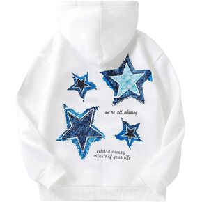SOLY HUX Girl's Graphic Hoodies Star Letter Print Long Sleeve Sweatshirt Casual Pullover Tops with Pocket