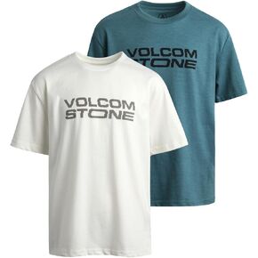 Volcom Boys Graphic Tees - 2 Pack Short Sleeve Crewneck T-Shirts with Iconic Prints - Breathable Cotton Shirt for Boys (8-16)