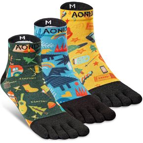 Toe Socks for Men and Women Athletic Running Five Finger Ankle/Quarter Socks Quick-drying Anti-odor 3 Pairs