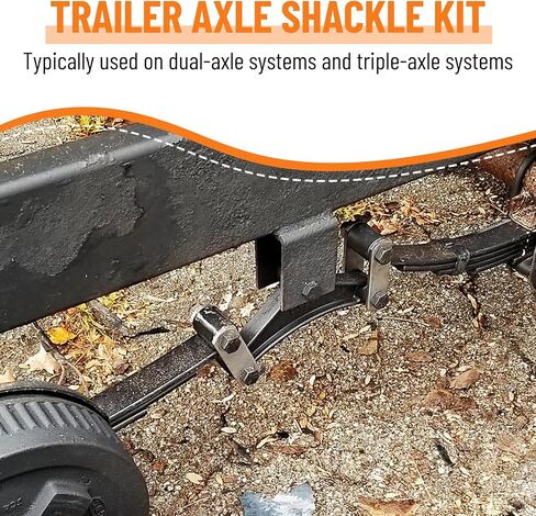 Tandem Axle Trailer Shackles Kit: 2 Packs Trailer Shackles with Trailer Shackle Bolts, 2-1/4" Trailer Shackle Straps (225), Used On Dual-Axle Systems in Kuwait