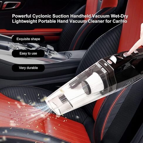 مكنسة كهربائية للسيارة تعمل باللمس العميق عالية الطاقة يده فراغ LED 12 فولت سيارة فراغ اكسسوارات السيارات طقم تنظيف للسيارة الداخلية 16 قدم كابل in Kuwait