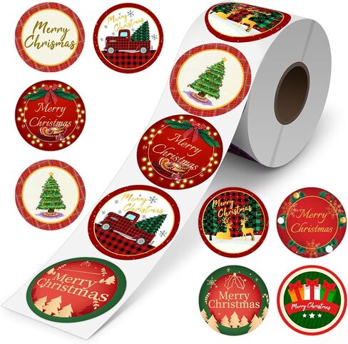 500PCS Christmas Stickers for Envelope,1.5" Round Merry Christmas Roll Stickers Labels,8 Designs Holiday Envelope Stickers Xmas Tag Seal for Envelope Box, Card Gift,Party Supplies in Saudi Arabia