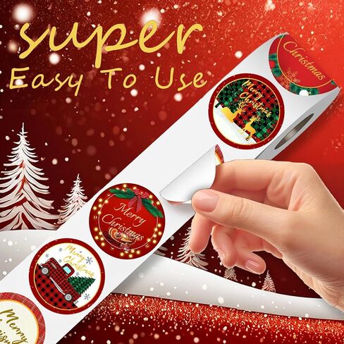 500PCS Christmas Stickers for Envelope,1.5" Round Merry Christmas Roll Stickers Labels,8 Designs Holiday Envelope Stickers Xmas Tag Seal for Envelope Box, Card Gift,Party Supplies in Saudi Arabia