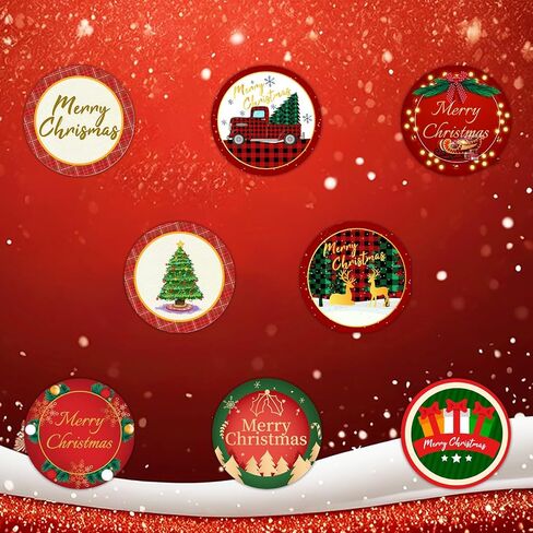 500PCS Christmas Stickers for Envelope,1.5" Round Merry Christmas Roll Stickers Labels,8 Designs Holiday Envelope Stickers Xmas Tag Seal for Envelope Box, Card Gift,Party Supplies in Saudi Arabia