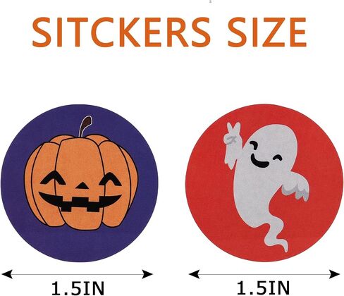 500 Pcs Halloween Stickers for Kids Adults, 1.5 in Halloween Round Stickers Pumpkin Bat Spider Stickers, Self Adhesive Gift Stickers Envelope Seals Paster for Halloween Decorations (1.5 inch) in Kuwait