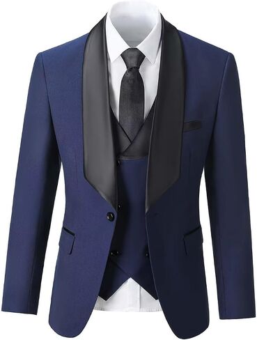 Suits for Men 3 Piece Mens Suit Slim fit Suit Blazer Jacket Vest Pants Set Prom Tuxedo for Men in Saudi Arabia