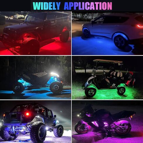 YUGUANG 8 Pods Rock Lights, APP Control Rock Lights for Trucks Music Sync Multicolor Waterproof RGB Underglow LED Lights kit for Car Truck UTV ATV RZR SUV in Saudi Arabia