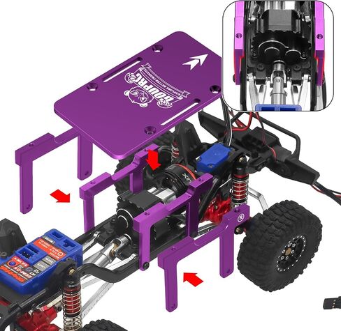 GOUPRC Expansion Bracket to Store ESC Battery Receiver CNC Aluminum for TRX4M 1/18 RC Car Upgrades（Blue） in Saudi Arabia