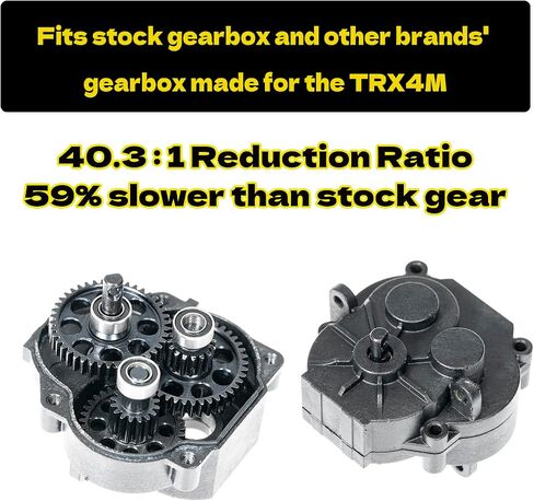 مجموعة تروس نقل الحركة RampCrab لسيارة TRX4M RC، نطاق منخفض (الزحف)، تروس علبة التروس الفولاذية الصلبة (نسبة تخفيض 33.2:1)، ترقية أجزاء لسيارة TRX4-M Bronco Defender 1/18 RC الزاحفة in Kuwait