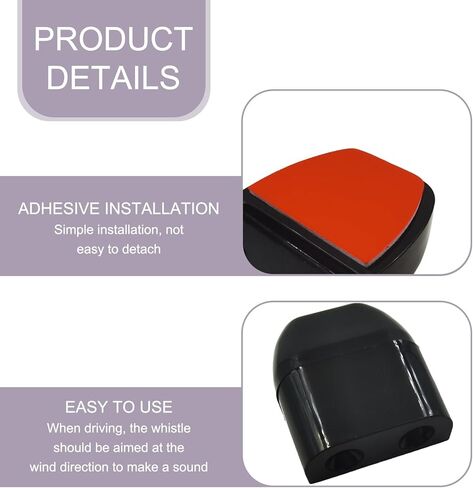 UGSHY 4 قطع Car Drive Away Deer Whistle Kit، أجهزة تحذير سلامة الحياة البرية البلاستيكية المقاومة للماء والصدأ، صافرة طرد الغزلان بالموجات فوق الصوتية، ملحقات تخييم عالمية للسفر للسيارة (أسود) in Kuwait