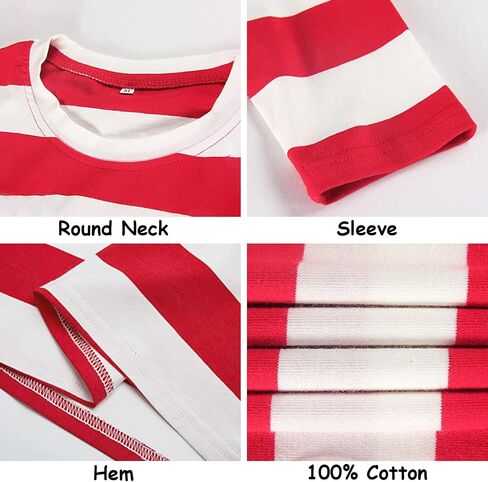 Women’s Where is Waldo Shirts Long Sleeve Striped T-Shirt Crew Neck Wide Stripes Tops Casual Tee in Saudi Arabia